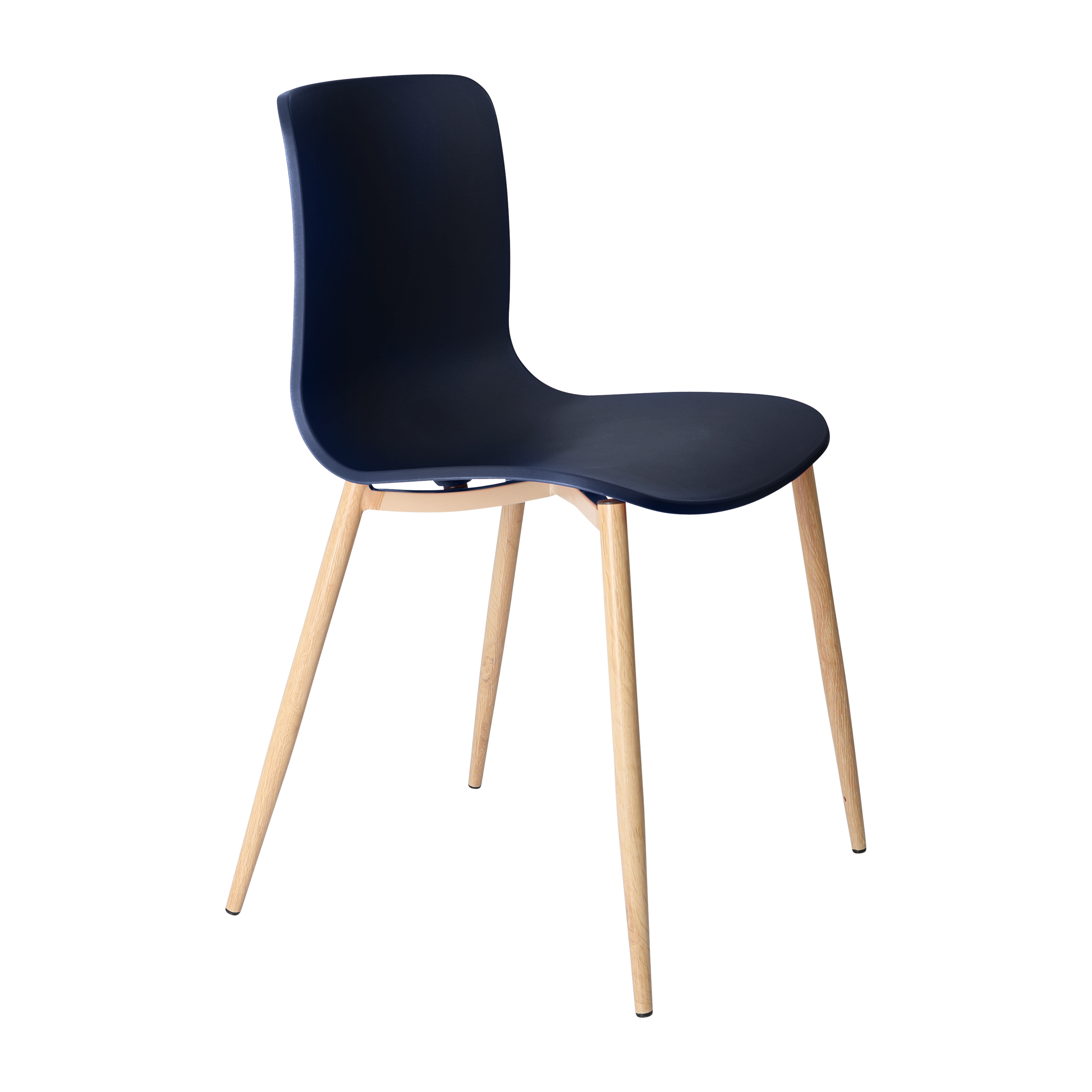 Acti Chair (Navy Blue / 4-leg Woodgrain Powdercoat)